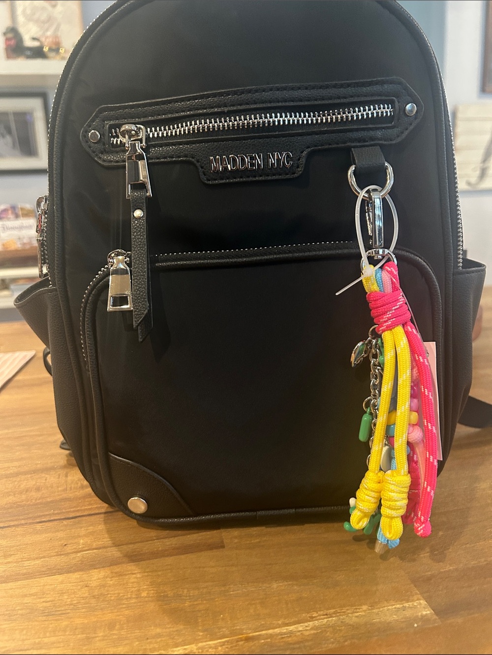 Viral Madden NYC Black Mini Backpack 🎒 NWT with adorable keychain included.